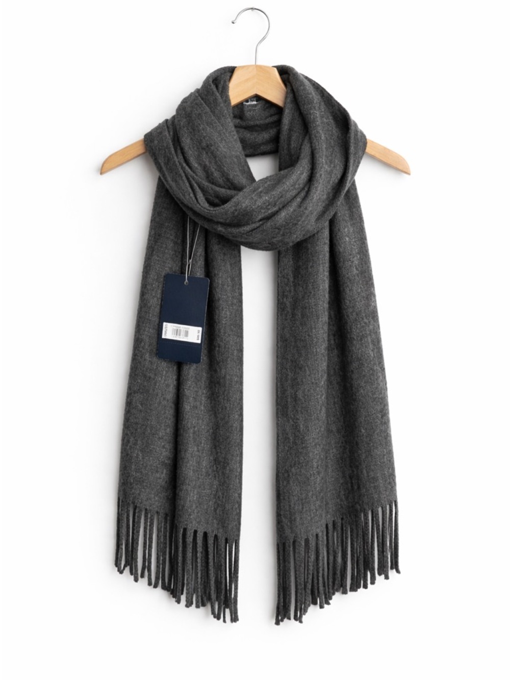 Lucky Brand Gray Fringe Scarf Soft Cozy Wrap Shawl NWT